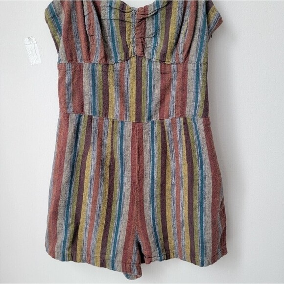 FOREVER 21 BOUTIQUE Earh Colors Striped Romper Size Small - Picture 6 of 7